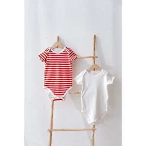 %100 Pamuk 2li Kısa Kollu Bebek Body