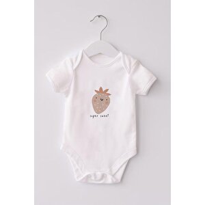 %100 Organik Pamuk 3lü Baskılı Kısa Kollu Bebek Body Love