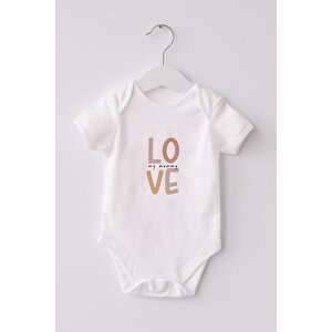 %100 Organik Pamuk 3lü Baskılı Kısa Kollu Bebek Body Love
