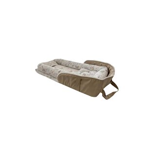 Kahve Dağ Çantalı Babynest Taşınabilir -  Konforlu ve Güvenli Bebek Yatağı 