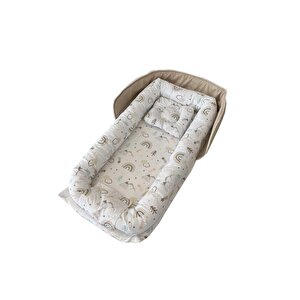 Kahve Dağ Çantalı Babynest Taşınabilir -  Konforlu ve Güvenli Bebek Yatağı 