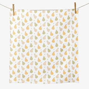 4 Katlı Müslin Örtü - Meyve Desenli Bebek Müslin Battaniyesi - Dört Katlı Müslin 100x110 Cm