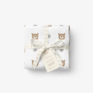 4 Katlı Müslin Örtü - Ayıcık Desenli Bebek Battaniyesi - Dört Katlı Müslin 100x110 Cm - Minimal Desen 4 Katlı Müslin Örtü - Ayıcık Desenli Bebek Battaniyesi - Dört Katlı Müslin 100x110 Cm - Minimal Desen