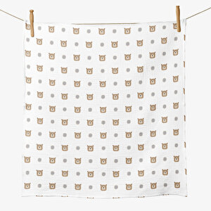 4 Katlı Müslin Örtü - Ayıcık Desenli Bebek Battaniyesi - Dört Katlı Müslin 100x110 Cm - Minimal Desen 4 Katlı Müslin Örtü - Ayıcık Desenli Bebek Battaniyesi - Dört Katlı Müslin 100x110 Cm - Minimal Desen