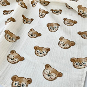 2 Katlı Müslin Örtü - Ayıcık Desenli - %100 Pamuk - 75x95 cm 2 Katlı Müslin Örtü - Ayıcık Desenli - %100 Pamuk - 75x95 cm