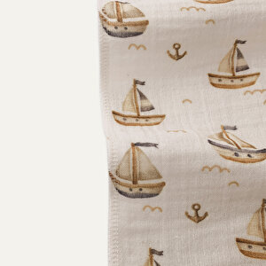 2 Katlı Müslin Örtü Yelkenli Tekne Desenli - %100 Pamuk - 75x95 cm 2 Katlı Müslin Örtü Yelkenli Tekne Desenli - %100 Pamuk - 75x95 cm