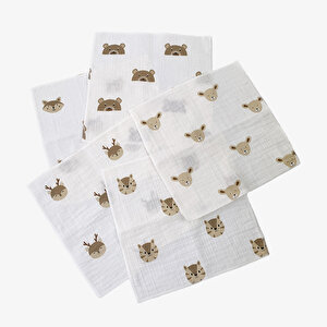 5'li Paket 2 Katlı Müslin Bebek Ağız Mendili %100 Pamuk 25x25 Cm 5'li Paket 2 Katlı Müslin Bebek Ağız Mendili %100 Pamuk 25x25 Cm