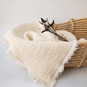 7 Katlı Müslin Bebek Battaniyesi - Elyaf Dolgulu %100 Pamuk Kalın Battaniye - Ekru Renk 120x120 Cm 7 Katlı Müslin Bebek Battaniyesi - Elyaf Dolgulu %100 Pamuk Kalın Battaniye - Ekru Renk 120x120 Cm