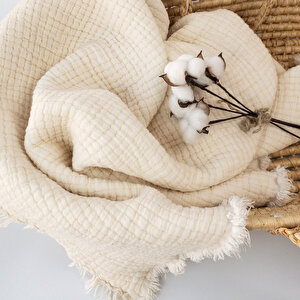 7 Katlı Müslin Bebek Battaniyesi - Elyaf Dolgulu %100 Pamuk Kalın Battaniye - Ekru Renk 120x120 Cm 7 Katlı Müslin Bebek Battaniyesi - Elyaf Dolgulu %100 Pamuk Kalın Battaniye - Ekru Renk 120x120 Cm