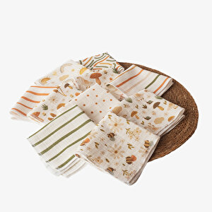 10'lu Desenli Müslin Bebek Ağız Mendili %100 Pamuk 10'lu Desenli Müslin Bebek Ağız Mendili %100 Pamuk