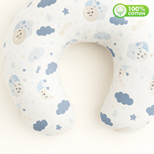 Mavi Ay ve Bulut Desenli Müslin Emzirme Yastığı – %100 Pamuklu | Ergonomik & Yıkanabilir Kılıf Mavi Ay ve Bulut Desenli Müslin Emzirme Yastığı – %100 Pamuklu | Ergonomik & Yıkanabilir Kılıf