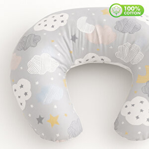 Gri Bulut Desenli Emzirme Yastığı – %100 Pamuklu, Ergonomik & Yıkanabilir Kılıf Gri Bulut Desenli Emzirme Yastığı – %100 Pamuklu, Ergonomik & Yıkanabilir Kılıf