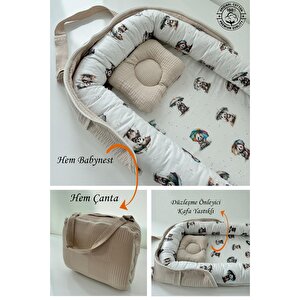 Çantalı Babynest Taşınabilir Anne Yanı Islanan Panda Pike Babynest