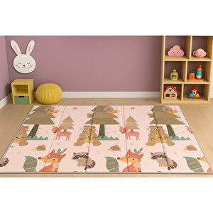 Katlanabilir Çift Taraflı Oyun Matı - Çantalı, Kaymaz, Su Geçirmez, Orman & Uçak Desenli Katlanabilir Çift Taraflı Oyun Matı - Çantalı, Kaymaz, Su Geçirmez, Orman & Uçak Desenli