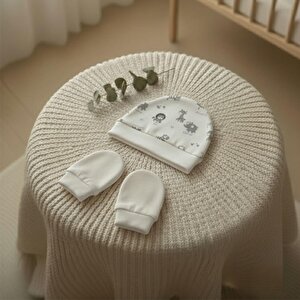 %100 Pamuklu Şapka - Eldiven Seti - Safari %100 Pamuklu Şapka - Eldiven Seti - Safari