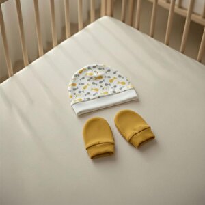 %100 Pamuklu Şapka - Eldiven Seti - Balıklar %100 Pamuklu Şapka - Eldiven Seti - Balıklar