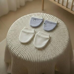 %100 Pamuklu 2'li Eldiven Seti - Mavi / Beyaz %100 Pamuklu 2'li Eldiven Seti - Mavi / Beyaz