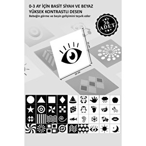 Siyah Beyaz Bebek Zeka Kartları, Yenidoğan Beyin Gelişimi Eğitici Kart, Hediyelik, 0-3 Ay, 36 Adet Siyah Beyaz Bebek Zeka Kartları, Yenidoğan Beyin Gelişimi Eğitici Kart, Hediyelik, 0-3 Ay, 36 Adet