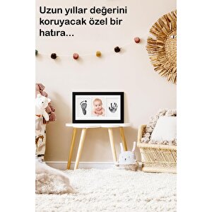 Bebek El Ayak İzi Seti, Erkek Kız Yenidoğan Bebek Hediyesi, Temaszız Mürekkep Baskı Seti (2 Adet)