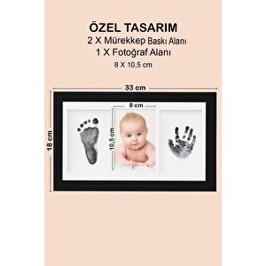 Bebek El Ayak İzi Seti, Erkek Kız Yenidoğan Bebek Hediyesi, Temaszız Mürekkep Baskı Seti (2 Adet)