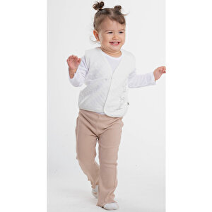 Kapitone Bebek Yelek - Beyaz Tavşan