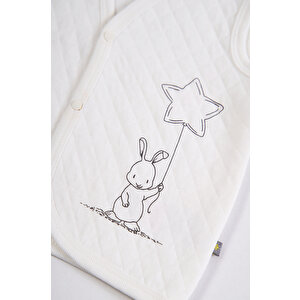 Kapitone Bebek Yelek - Beyaz Tavşan