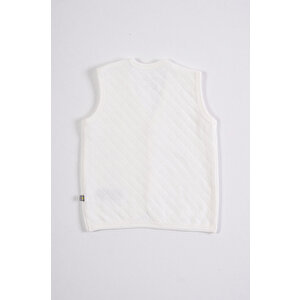 Kapitone Bebek Yelek - Beyaz Tavşan