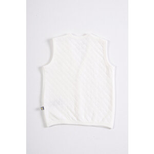 Kapitone Bebek Yelek- Beyaz