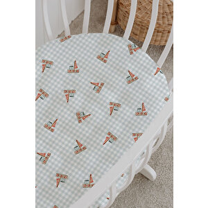 %100 Pamuklu Poplin Bebek Beşik Nevresim Seti 80x120 cm - Cute Carousel