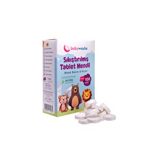 Organik Bebek Mendili %100 Doğal Sıkıştırılmış Tablet Mendil 100 Adet