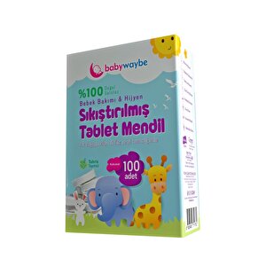 Organik Bebek Mendili %100 Doğal Sıkıştırılmış Tablet Mendil 100 Adet