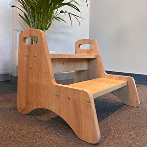 Montessori Basamak Yükseltici Tabure (Ahşap Merdiven)