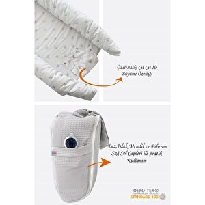 Gri Waffle Micky Desenli Çantalı Babynest Bebek Çantası Taşınabilir Anne Yanı Yatağı Gri Waffle Micky Desenli Çantalı Babynest Bebek Çantası Taşınabilir Anne Yanı Yatağı