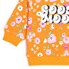 Kız Bebek Sweatshirt Çiçek Desenli Şardonlu Çıtçıtlı Bisiklet Yaka Uzun Kol Desenli