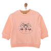 Kız Bebek Sweatshirt Şardonlu Bisiklet Yaka Uzun Kol Pembe