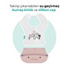 Katlanır Silikon & Kumaş Mama Önlüğü Powder Pink