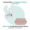 Katlanır Silikon & Kumaş Mama Önlüğü Powder Pink