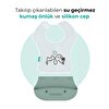 Katlanır Silikon & Kumaş Mama Önlüğü Powder Green