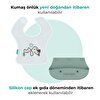 Katlanır Silikon & Kumaş Mama Önlüğü Powder Green