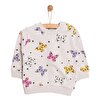 Basic Az Şardonlu Kelebek Desenli Sweatshirt Kız Bebek