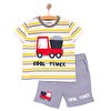 Cars&Roads Erkek Kamyon Baskılı Tshirt-Şort Erkek Bebek