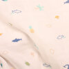 Erkek Bebek Tişört Şort Set Müslin Kumaş Çıtçıtlı Baby Shark Bisiklet Yaka Kısa Kol Beyaz