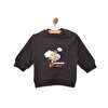 Erkek Bebek Sweatshirt Şardonlu Çıtçıtlı Bisiklet Yaka Uzun Kol Koyu Gri