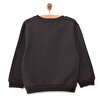 Erkek Bebek Sweatshirt Şardonlu Çıtçıtlı Bisiklet Yaka Uzun Kol Koyu Gri