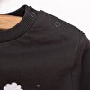 Erkek Bebek Sweatshirt Şardonlu Çıtçıtlı Bisiklet Yaka Uzun Kol Koyu Gri