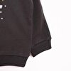 Erkek Bebek Sweatshirt Şardonlu Çıtçıtlı Bisiklet Yaka Uzun Kol Koyu Gri