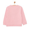 Kız Bebek Sweatshirt Şardonlu Bisiklet Yaka Uzun Kol Pudra