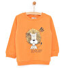 Basic Az Şardonlu Aslan Desenli Sweatshirt