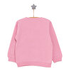 Kız Bebek Sweatshirt Şardonlu Balerin Desenli Bisiklet Yaka Uzun Kol Pembe