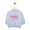 Basic Az Şardonlu Çiçekli Yazı Desenli Sweatshirt Kız Bebek